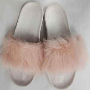 UGG Royale Blush Pink Faux Fur Slide Slippers